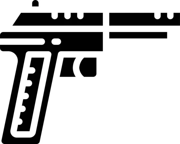 Arma Brazo Pistola Icono Estilo Sólido — Vector de stock