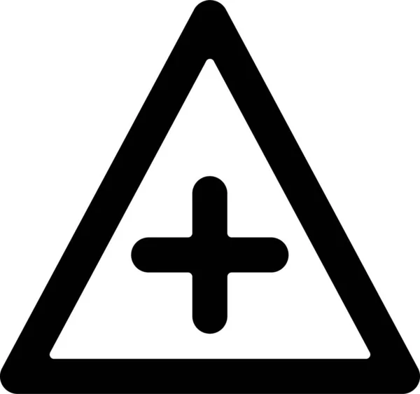 Ikona Znak Drogowy Skrzyżowanie Stałym Stylu — Wektor stockowy