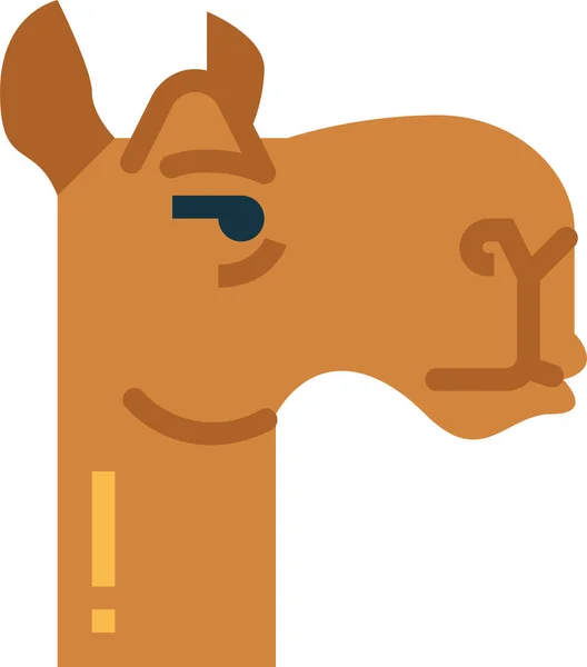 Camel Zoo Animal Icono — Vector de stock