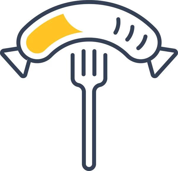 Fork Sausage Food Icon — Stock Vector