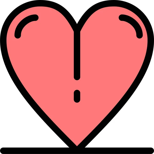 Coeur Amour Printemps Icône Dans Style Contour Rempli — Image vectorielle