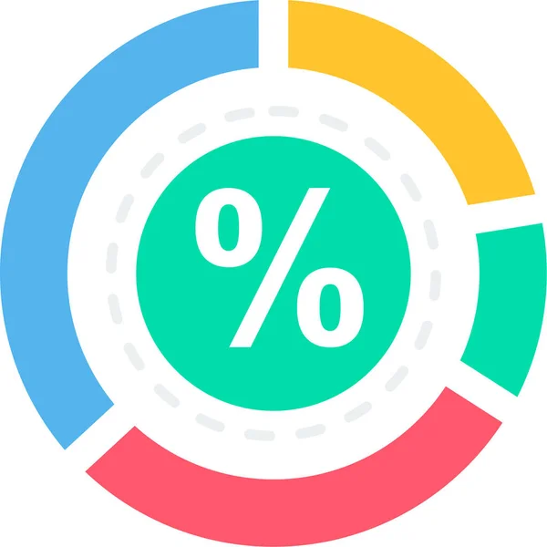 Percentage Discount Label Icon Flat Style — Stock Vector