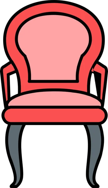 Chair Furniture King Icon Filled Outline Style — Stock Vector