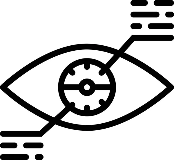 Icône Réalité Oculaire Numérique Dans Style Contour — Image vectorielle