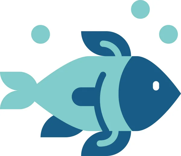 Animais Ícone Peixe Aquático Estilo Plano — Vetor de Stock