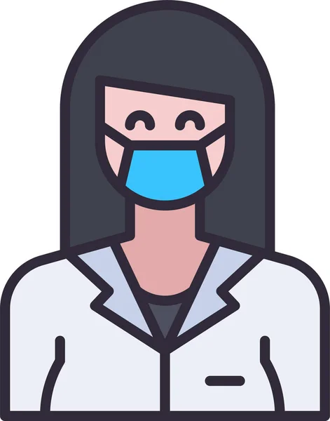 Avatar Doktor Kız Ikonu Hastane Sağlık Kategorisinde — Stok Vektör