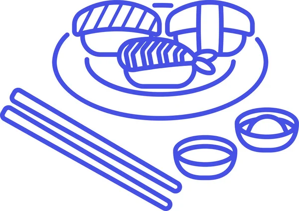 Asiatische Essstäbchen Kulinarik Ikone Der Kategorie Lebensmittel Getränke — Stockvektor
