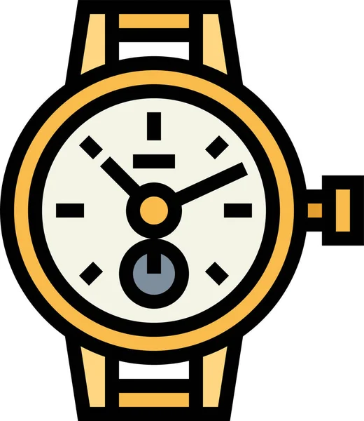 Reloj Fecha Vestido Icono — Vector de stock