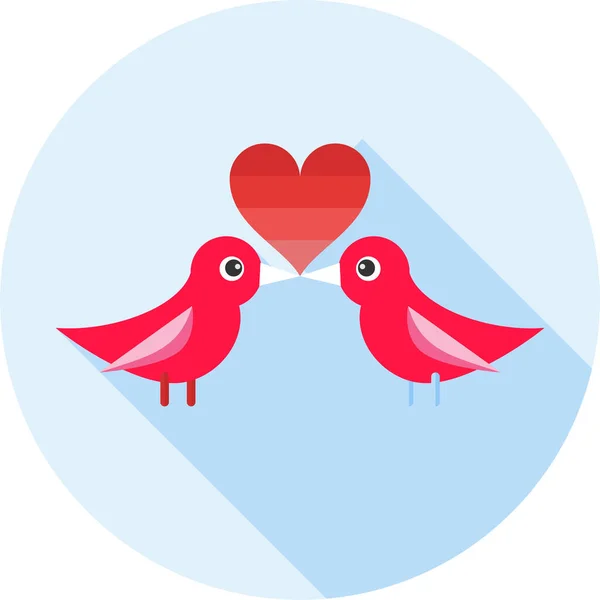 Pássaros Amor Romance Ícone Estilo Plano —  Vetores de Stock
