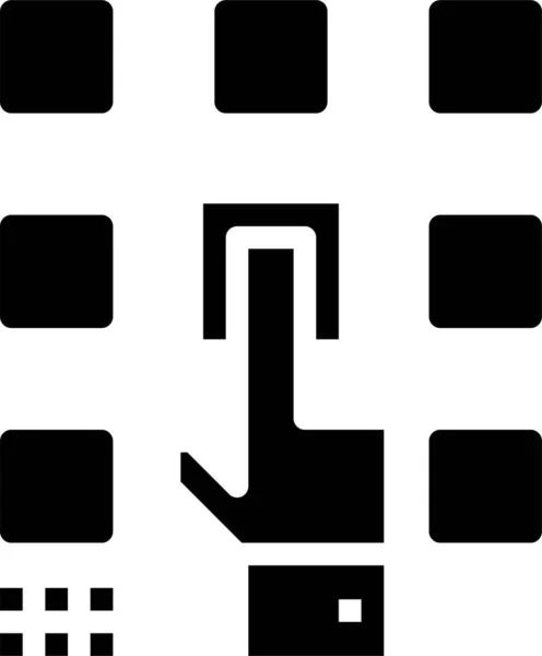 Иконка Кода Кнопки Твердом Стиле — стоковый вектор