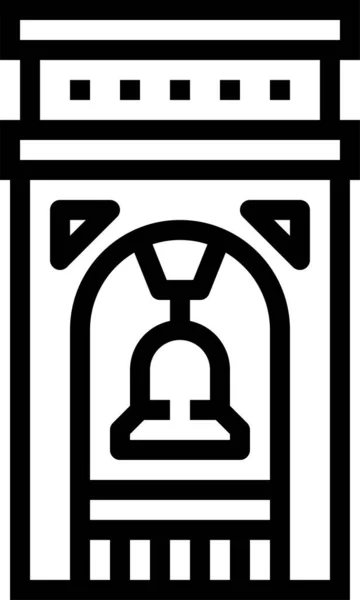 Nezávislá Ikona Zvonových Budov Stylu Osnovy — Stockový vektor