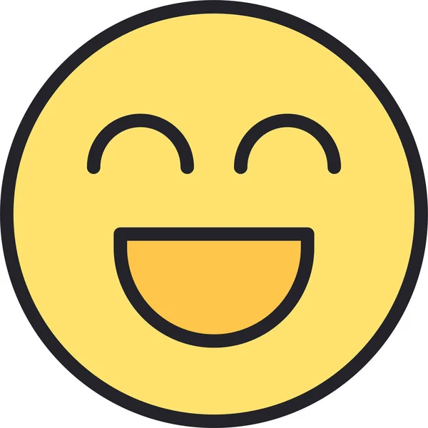 Εικονίδιο Emoji Emoticons Χαμόγελο Στυλ Γεμάτο Περίγραμμα — Διανυσματικό Αρχείο