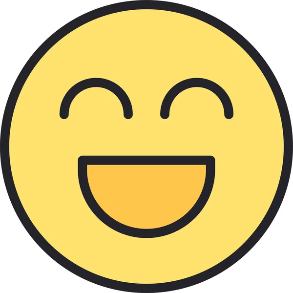 Emoticon Faccine Sorriso Icona Pieno Stile Contorno — Vettoriale Stock