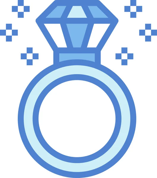 Diamant Juvel Ring Ikon — Stock vektor