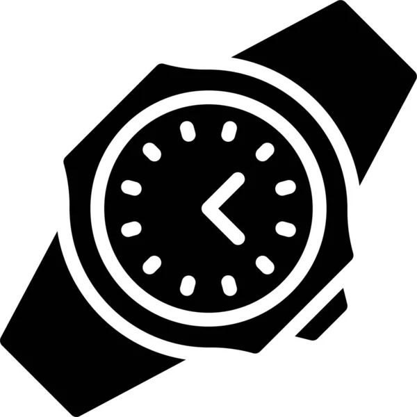 Icône Mode Horloge Alerte Dans Style Solide — Image vectorielle