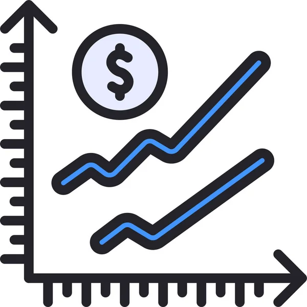 Gráfico Linha Ícone Relatório — Vetor de Stock