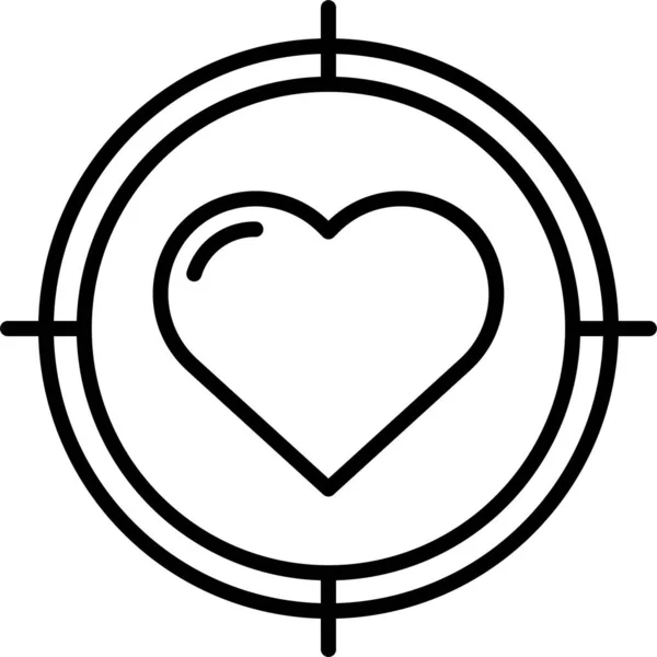 Cíl Srdce Lovu Ikona Valentýna Day Kategorii — Stockový vektor