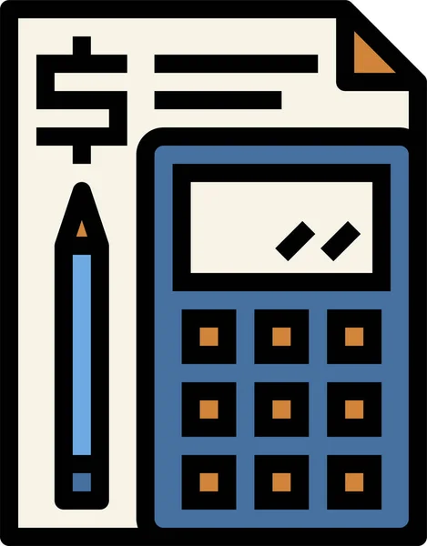 Значок Банковского Калькулятора Стиле Full Outline — стоковый вектор