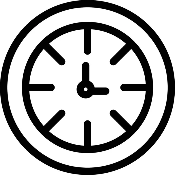 以轮廓样式显示的时钟全局定时器图标 — 图库矢量图片