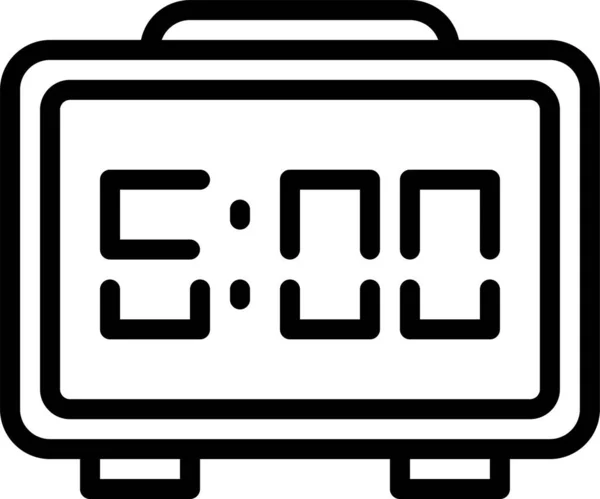 Ρολόι Ημερομηνία Ψηφιακό Εικονίδιο Στυλ Περίγραμμα — Διανυσματικό Αρχείο