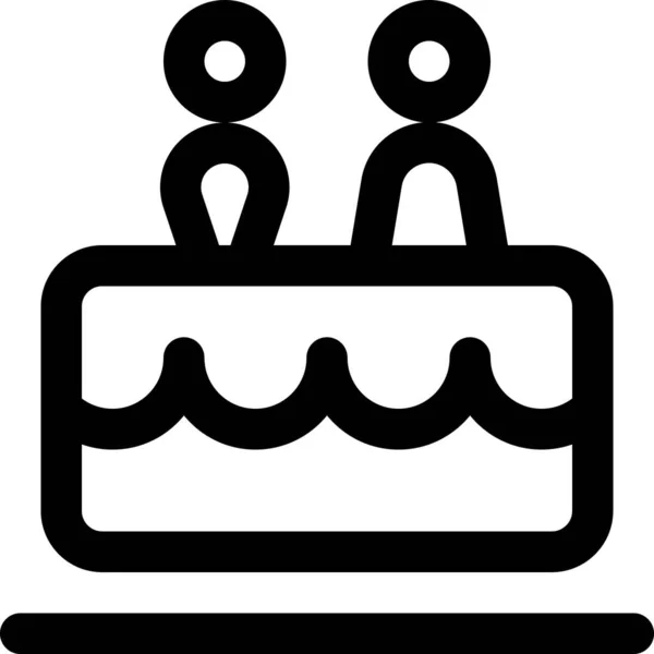 Иконка Свадебного Торта Стиле Наброска — стоковый вектор