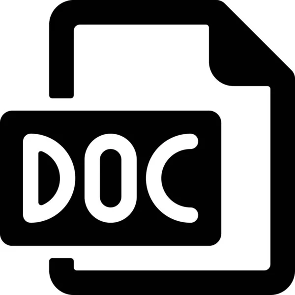 Fichier Bureau Doc Icône Dans Style Solide — Image vectorielle