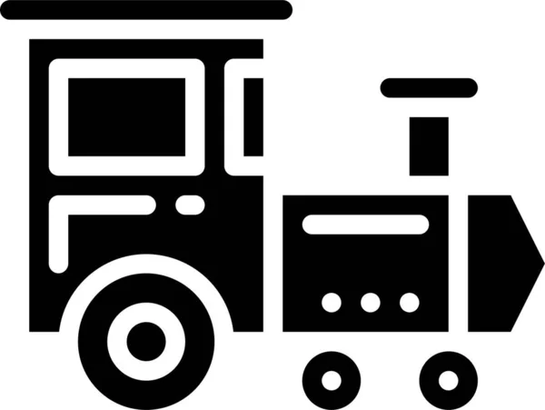 Locomotief Trein Pictogram Solide Stijl — Stockvector