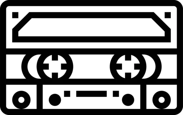 Icono Electrónica Cassette Audio Estilo Esquema — Archivo Imágenes Vectoriales