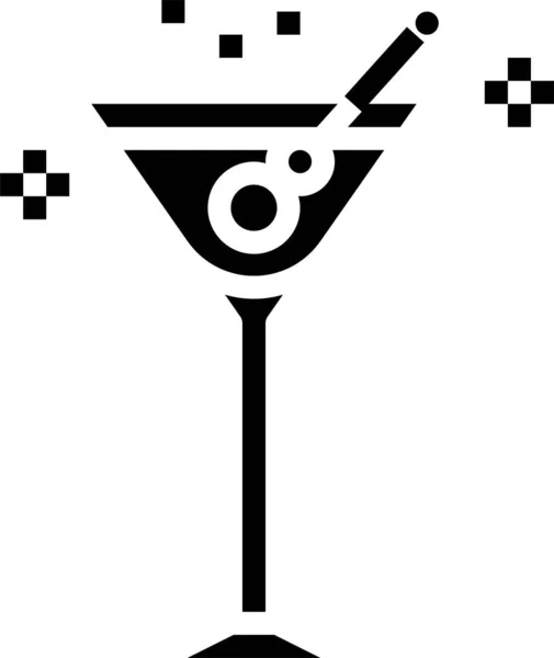 Alkohol Bar Pije Ikonę Stałym Stylu — Wektor stockowy