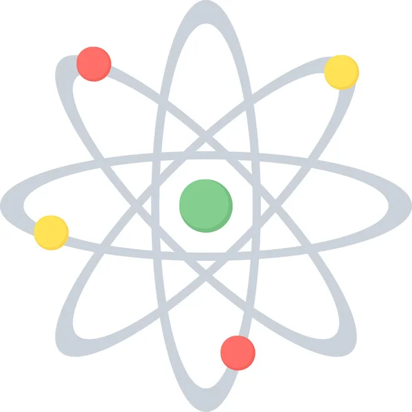 Física Icono Química Atómica Estilo Plano — Vector de stock