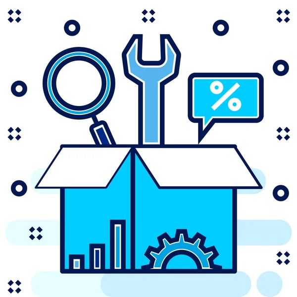 Icono Reparación Paquetes Configutación Estilo Esquema Rellenado — Archivo Imágenes Vectoriales