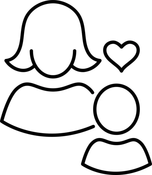 Children Heart Love Icon Mothers Fathers Day Category — Stock Vector