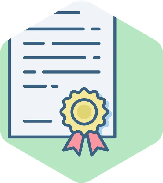 Знак Сертификации Диплома Стиле Заполненного Плана — стоковый вектор