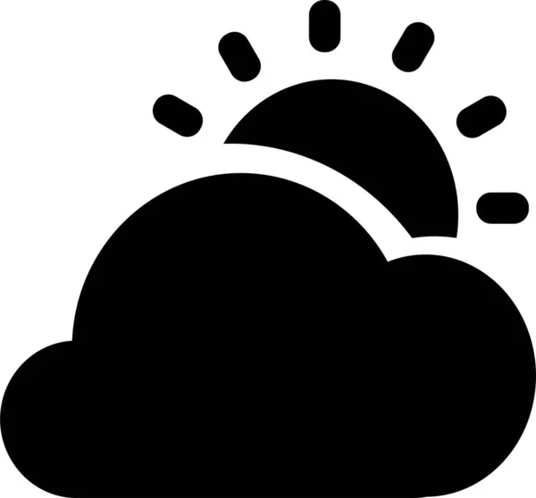 Clima Nube Previsione Icona Stile Solido — Vettoriale Stock