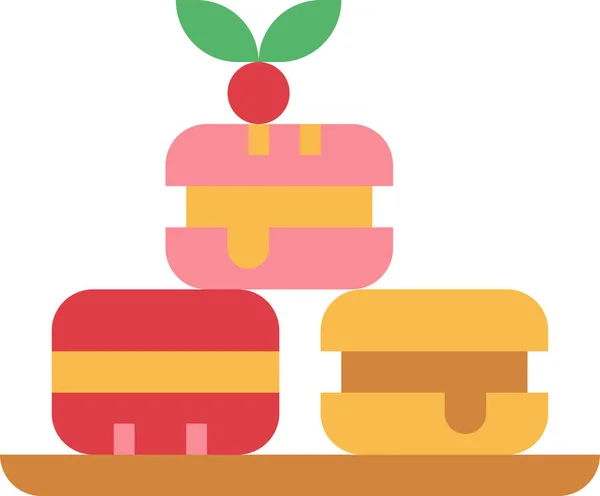 Icône Nourriture Dessert Boulangerie Dans Style Plat — Image vectorielle