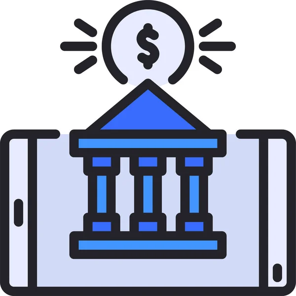 Ícone Smartphone Bancário Online —  Vetores de Stock