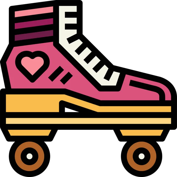 Patineta Icono Web Ilustración Simple — Vector de stock