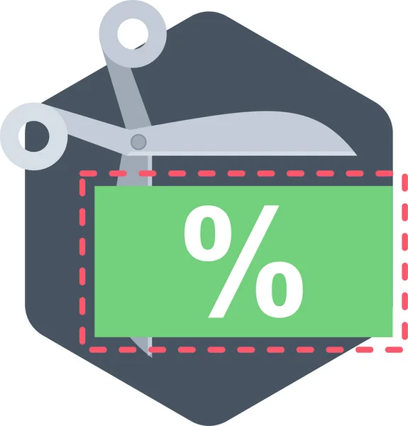Coupon Percentage Discount Icon Flat Style — Stock Vector