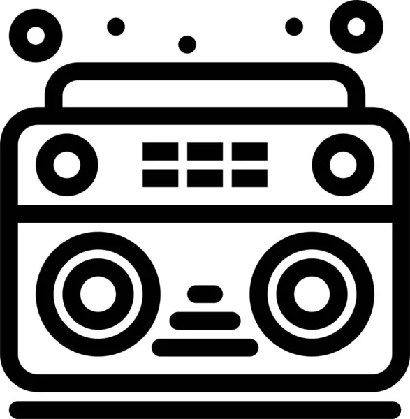 Icono Radio Música Audio Estilo Esquema — Vector de stock