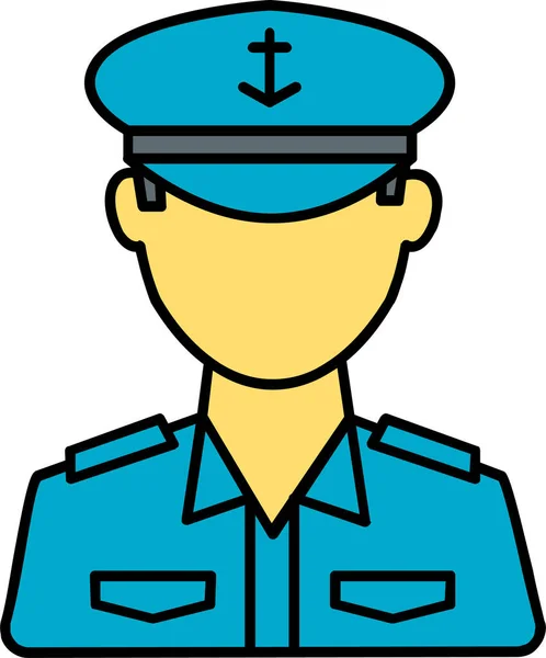 Officer Police Traffic Icon Filled Outline Style — Stock Vector