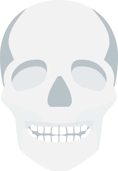 Face Skull Human Icon Flat Style — Stock Vector