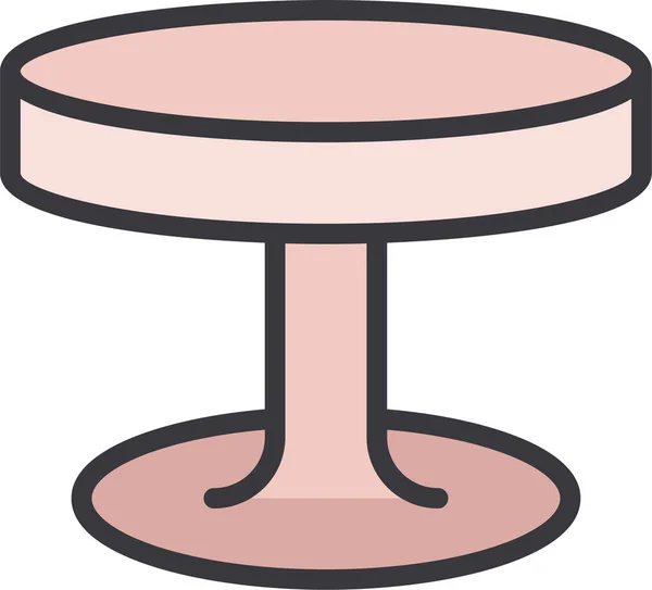 Kreis Tischmöbel Ikone — Stockvektor