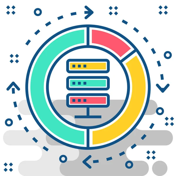 Data Management Analytics Icon Filled Outline Style — Stock Vector