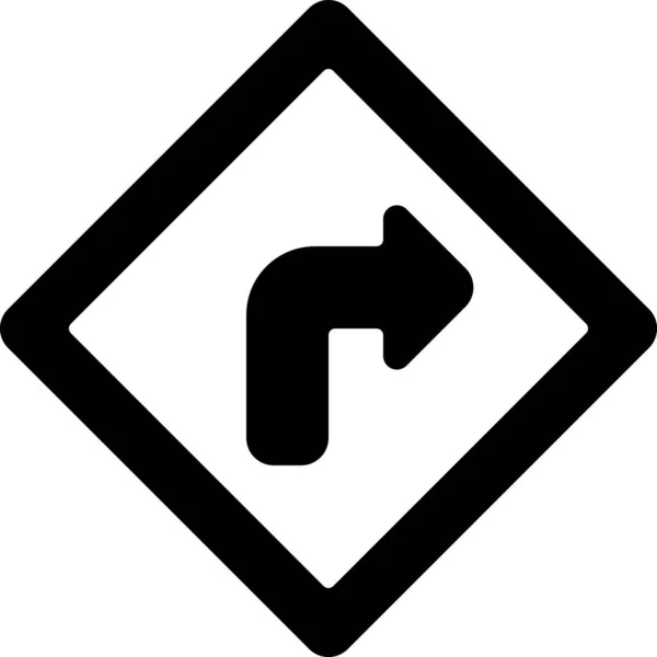 Icône Route Flèche Alternatif Dans Style Solide — Image vectorielle
