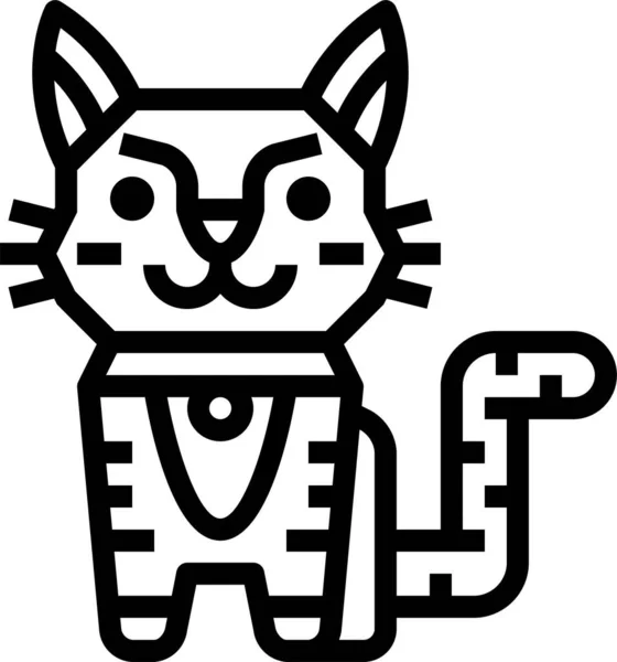 Dier Kat Zoogdier Pictogram Huisdier Vet Categorie — Stockvector