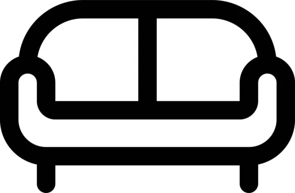 Sofa Double Design Icon Outline Style — Stock Vector