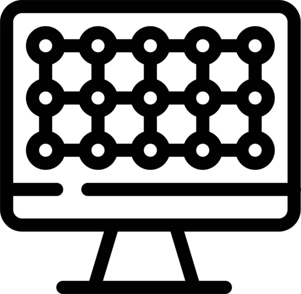 计算机硬件技术图标 轮廓样式 — 图库矢量图片