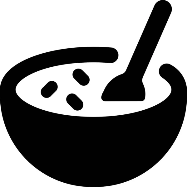 Икона Повара Завтрака Твердом Стиле — стоковый вектор