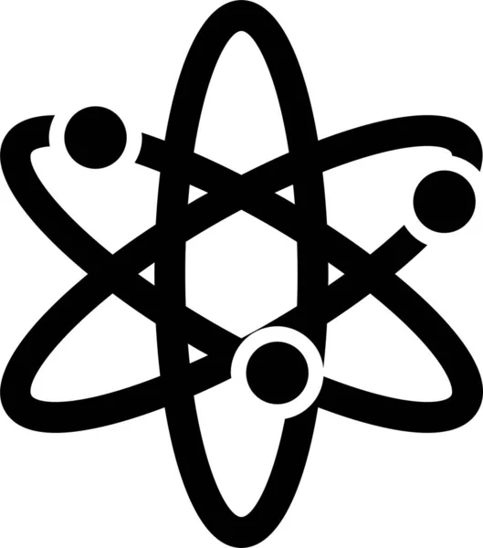 Molécule Atome Chimie Icône Dans Style Solide — Image vectorielle