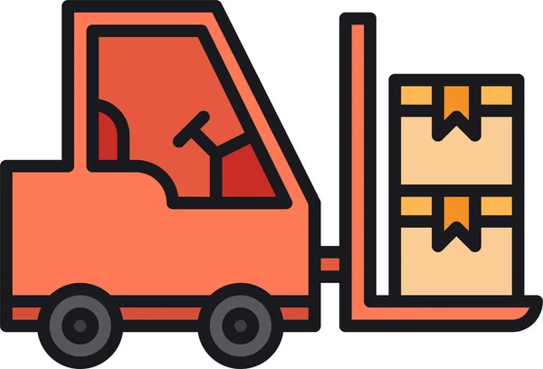 Cargo Delivery Forklift Icon — Stock Vector